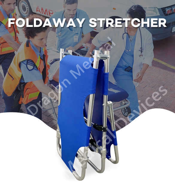 2 foldable stretcher with wheels for ambulance