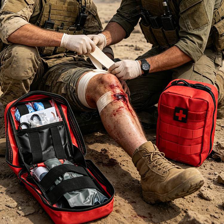 Trousse de premiers soins pour le contr&ocirc;le des saignements